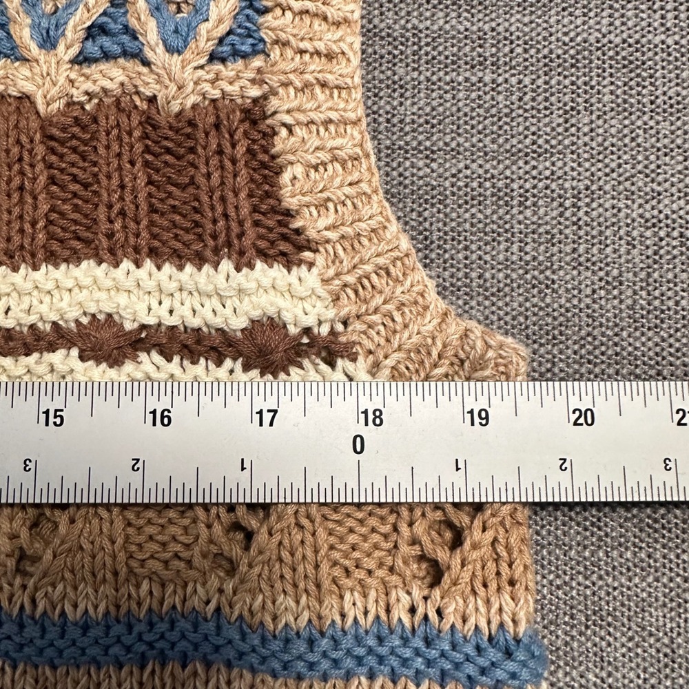 Pendleton Sweater Vest Womens S Brown Fair Isle Ramie Cotton Knit V-Neck - Picture 6 of 8